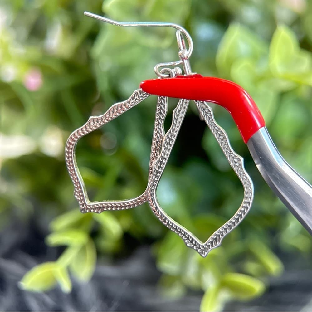 Kendra Scott Silver Filigree Open Teardrop Earrings