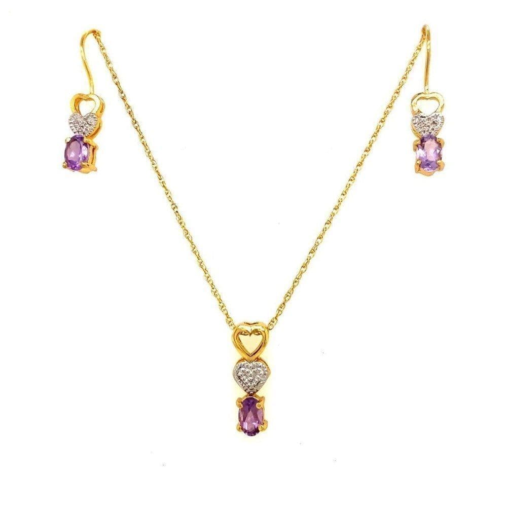 925 Amethyst/Diamond Accent Set - Thumbnail 8