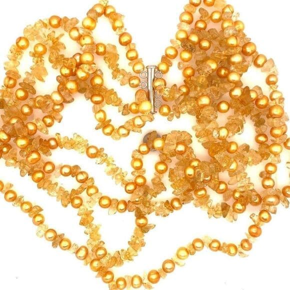 925 Yellow Stones Necklace - Thumbnail 8