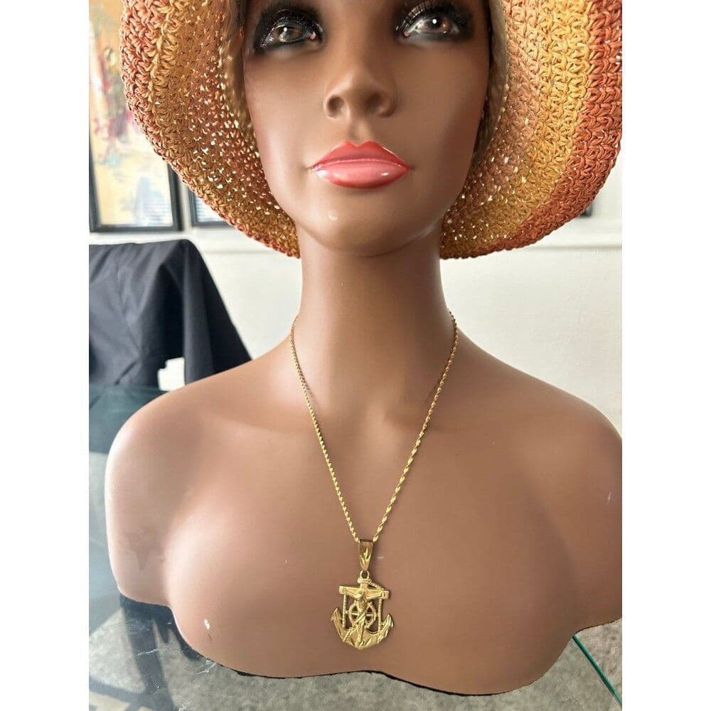 Anchor Design Unisex Pendant Necklace - Thumbnail 3