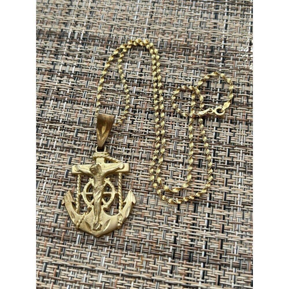 Anchor Design Unisex Pendant Necklace - Thumbnail 4