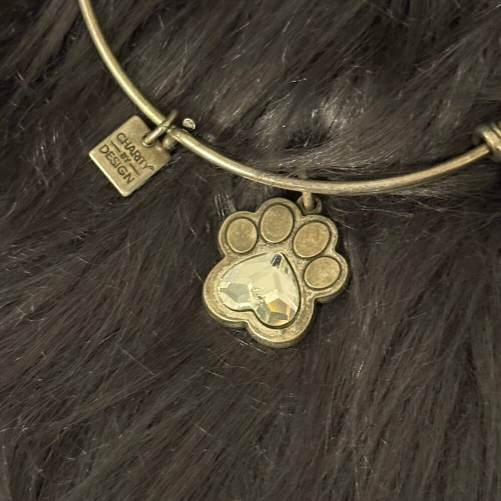 Alex and Ani Heart Cz Paw Bracelet