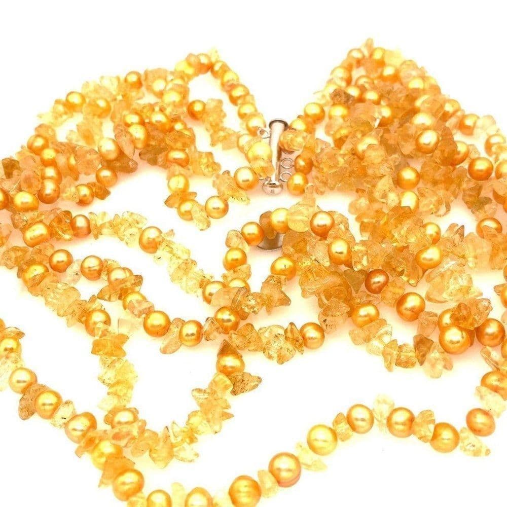 925 Yellow Stones Necklace - Thumbnail 5