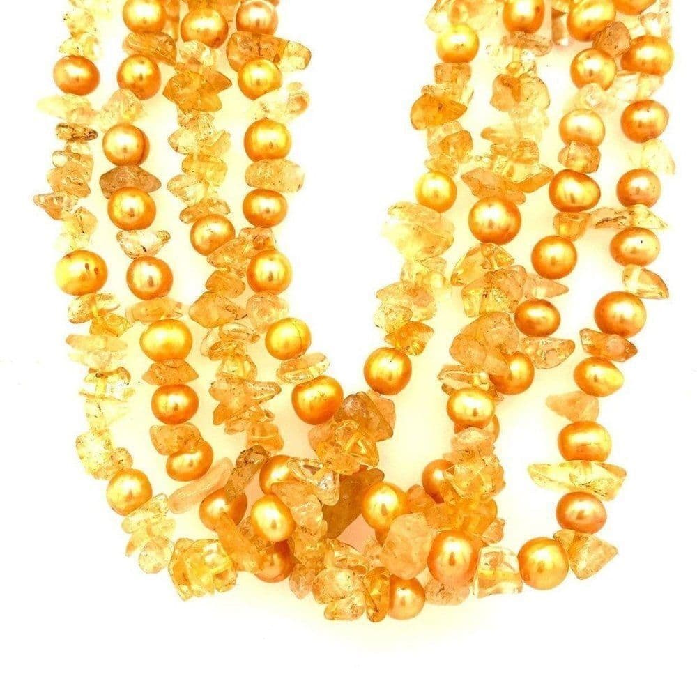 925 Yellow Stones Necklace - Thumbnail 3