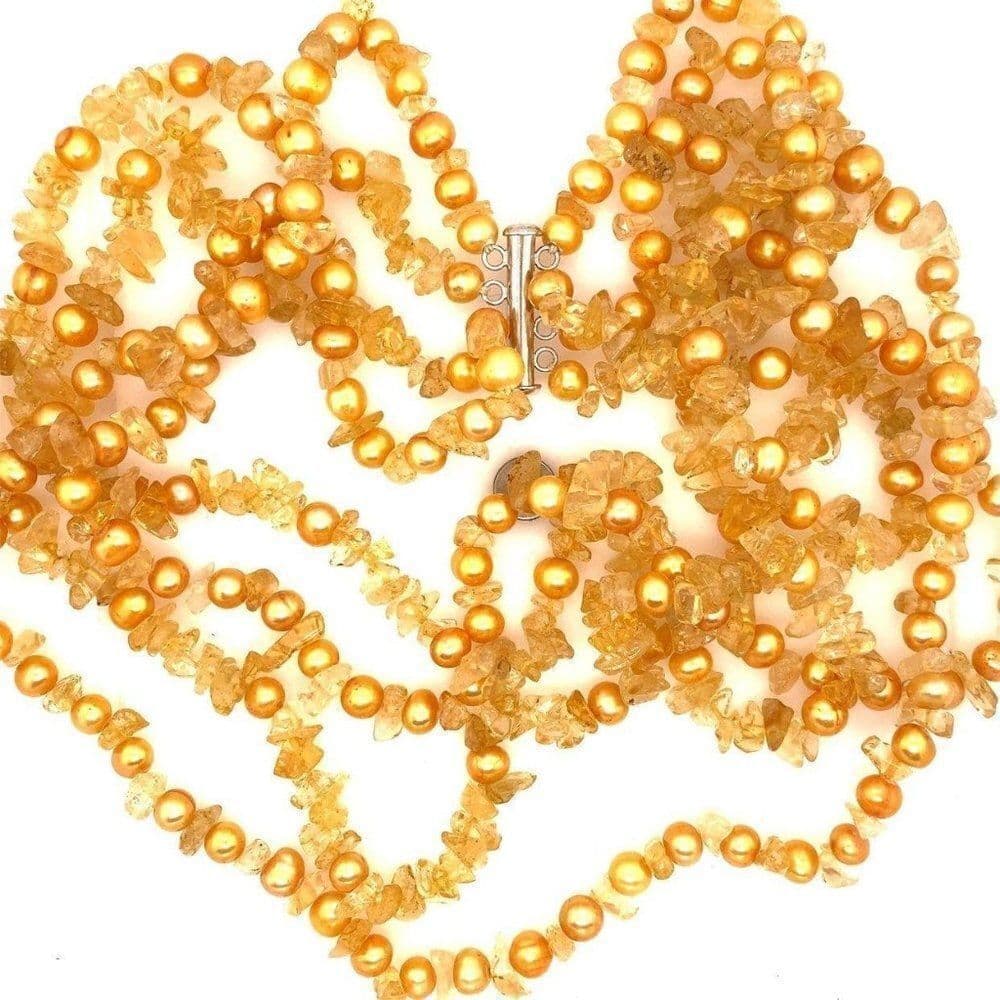 925 Yellow Stones Necklace - Thumbnail 7