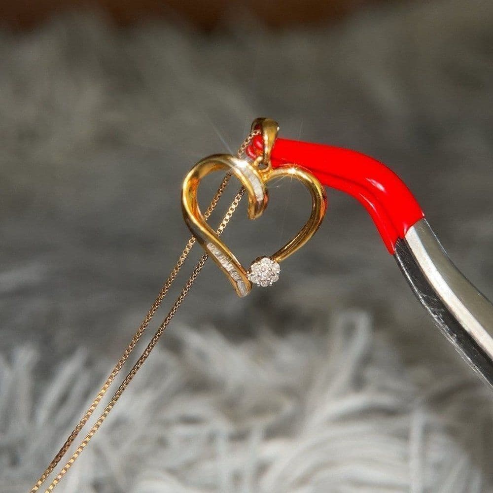 925 Gold Vermeil Diamond Heart Necklace