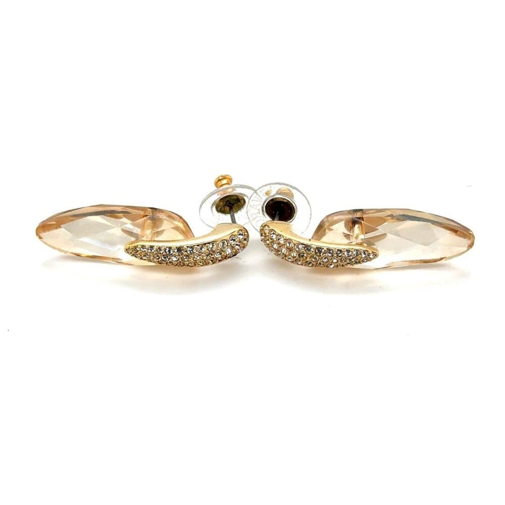 Champagne With Pave White Stone Swarovski Designer Earrings - Thumbnail 7