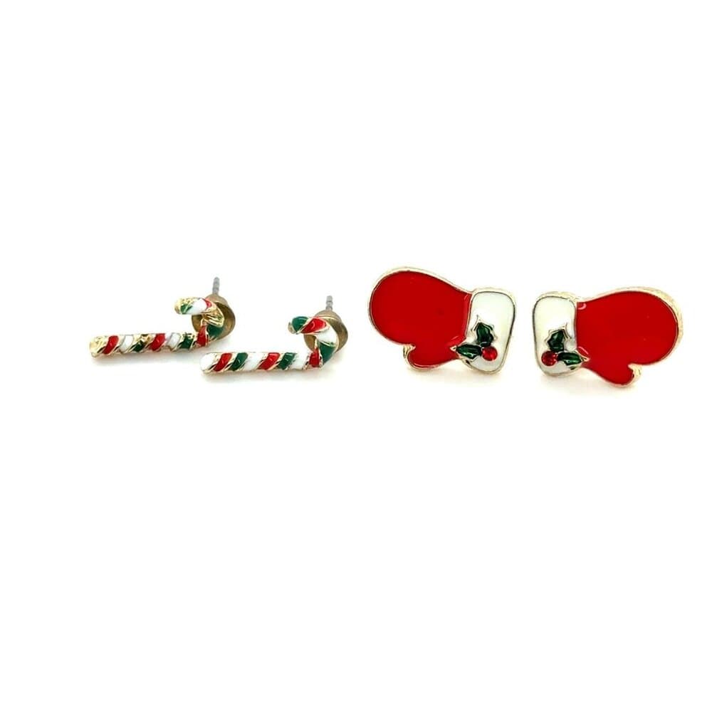 Gloves & Candy Cane Christmas Theme Studs - Thumbnail 6