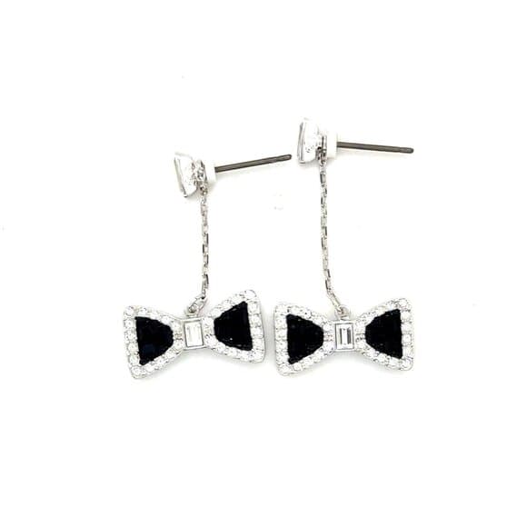 Swarovski Designer Bow Dangle Earrings - Thumbnail 8