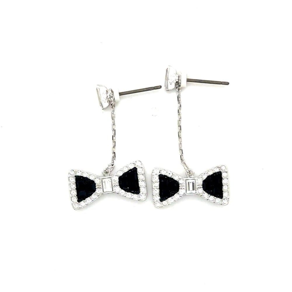 Swarovski Designer Bow Dangle Earrings - Thumbnail 7