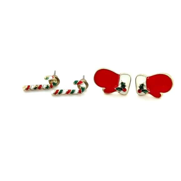 Gloves & Candy Cane Christmas Theme Studs - Thumbnail 7