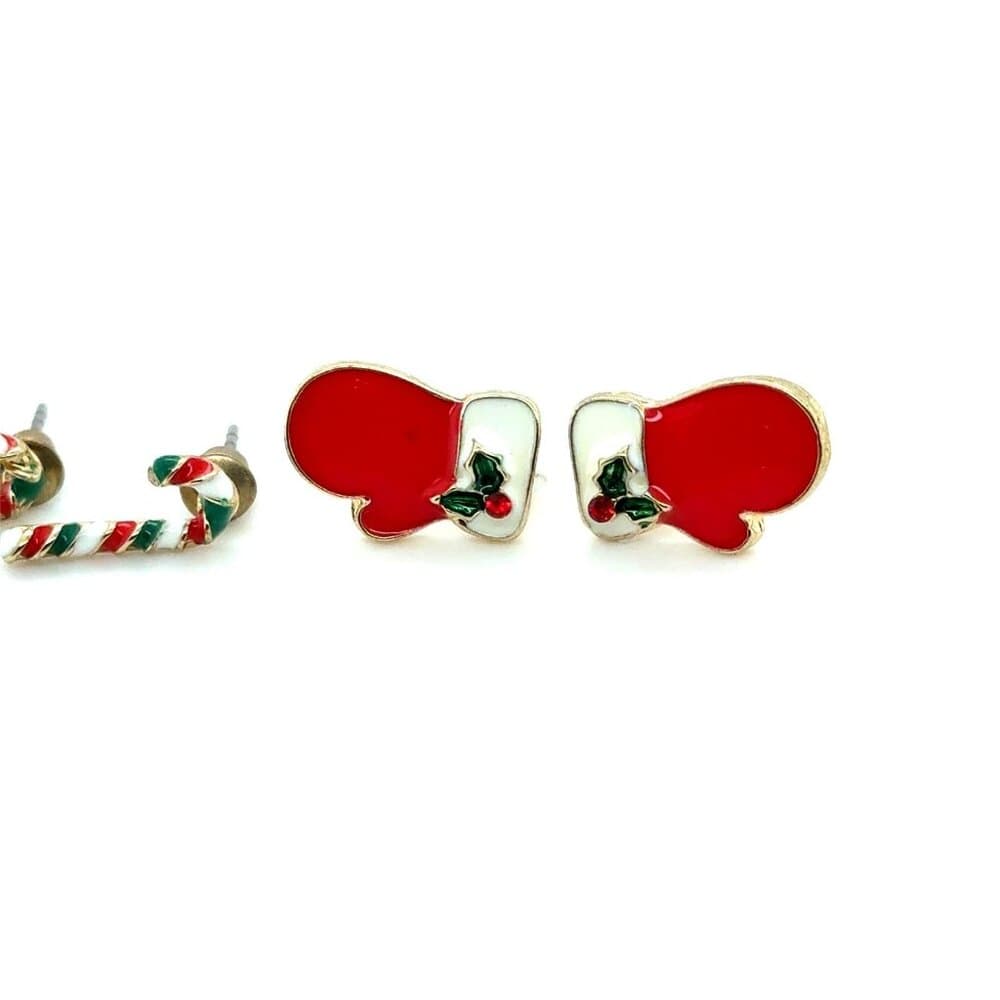 Gloves & Candy Cane Christmas Theme Studs - Thumbnail 2