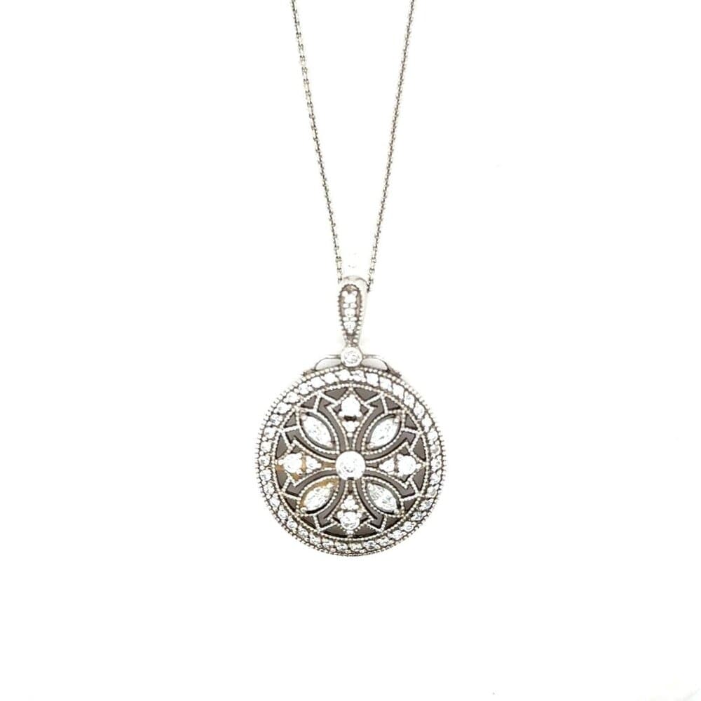 Art Deco Design 925 Silver Necklace - Thumbnail 9