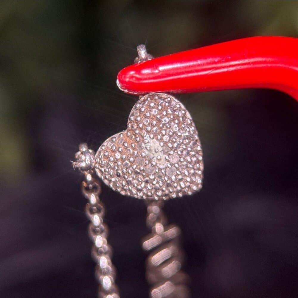 925 Silver Pave Stones Love Necklace