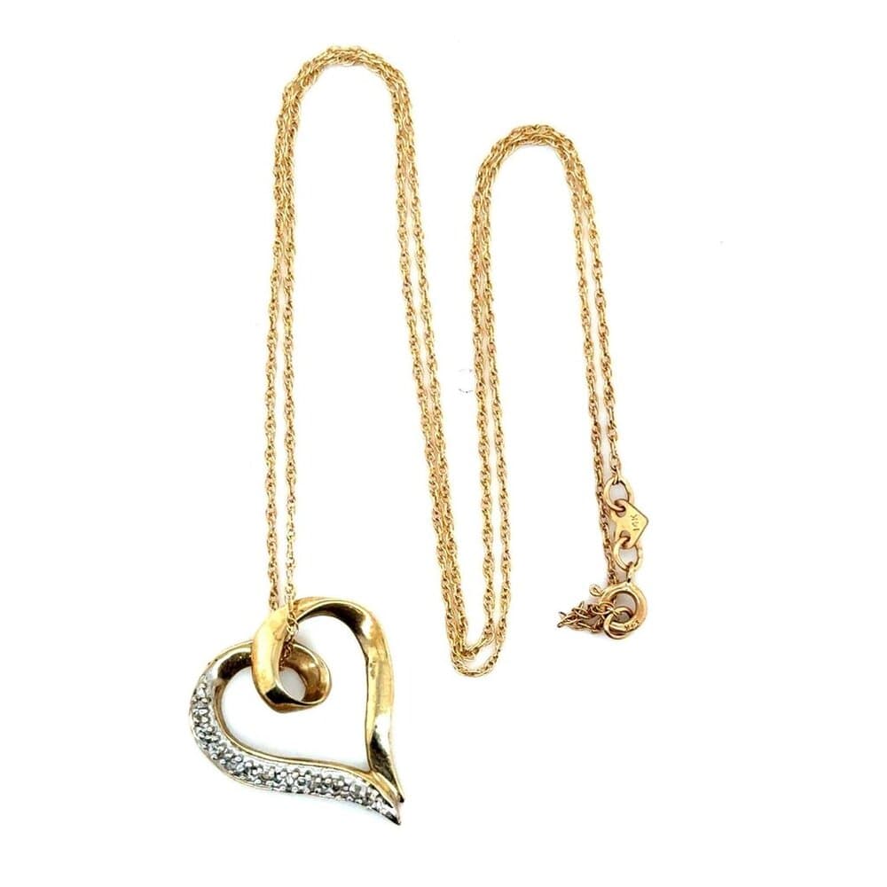 14k/10K Diamond Heart Necklace