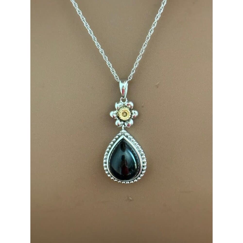 925/14k Alwan Vahan Onyx Necklace - Thumbnail 4