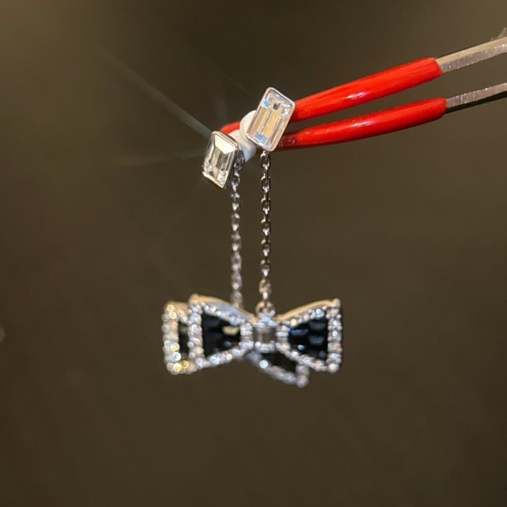 Swarovski Designer Bow Dangle Earrings