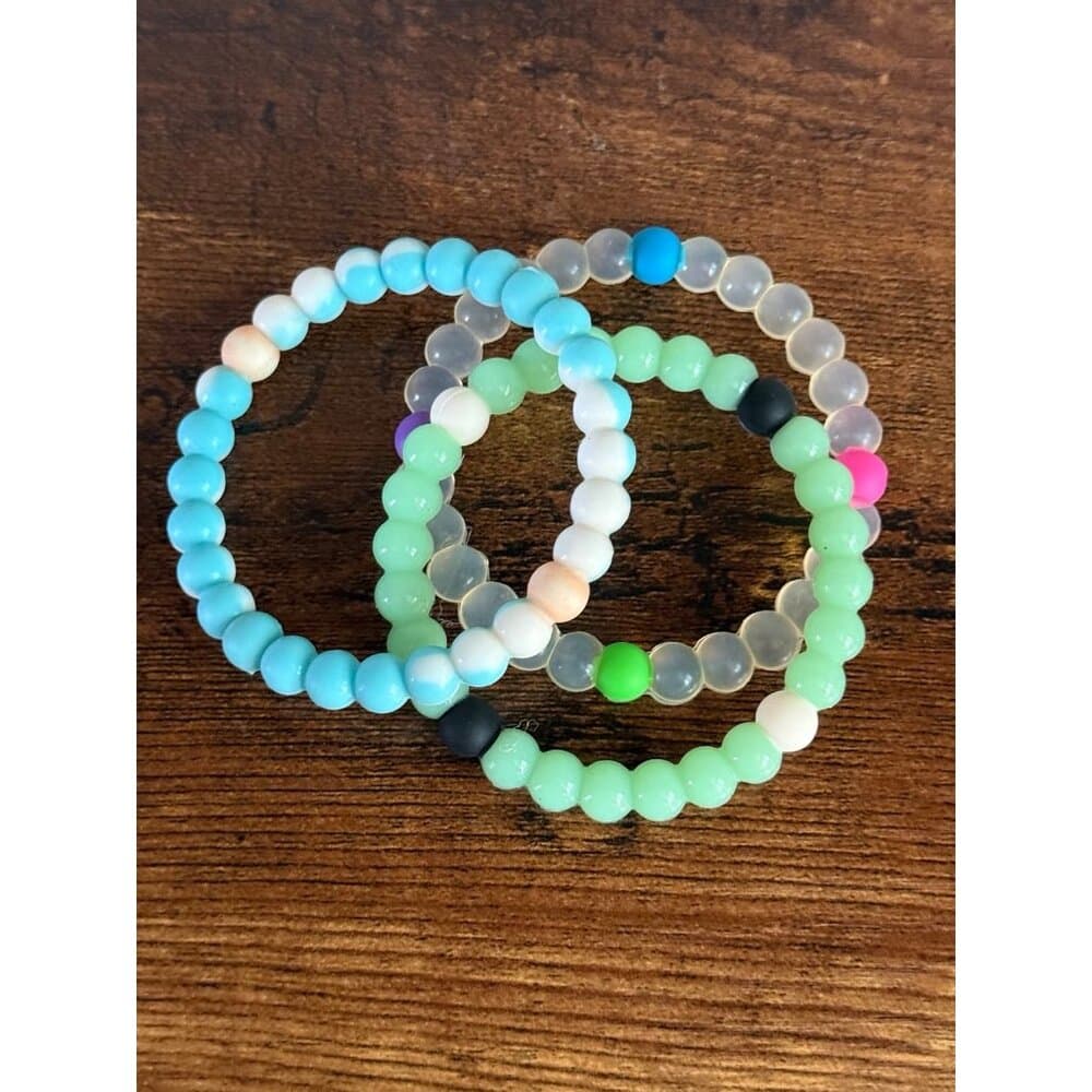 3 Silicon Beaded Bracelets (d) - Thumbnail 2