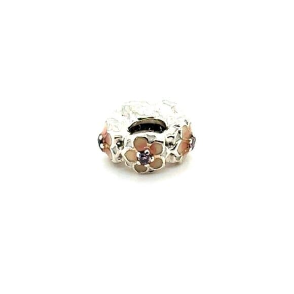 Pandora Pink Enamel Cz Flower Spacer Charm - Thumbnail 6