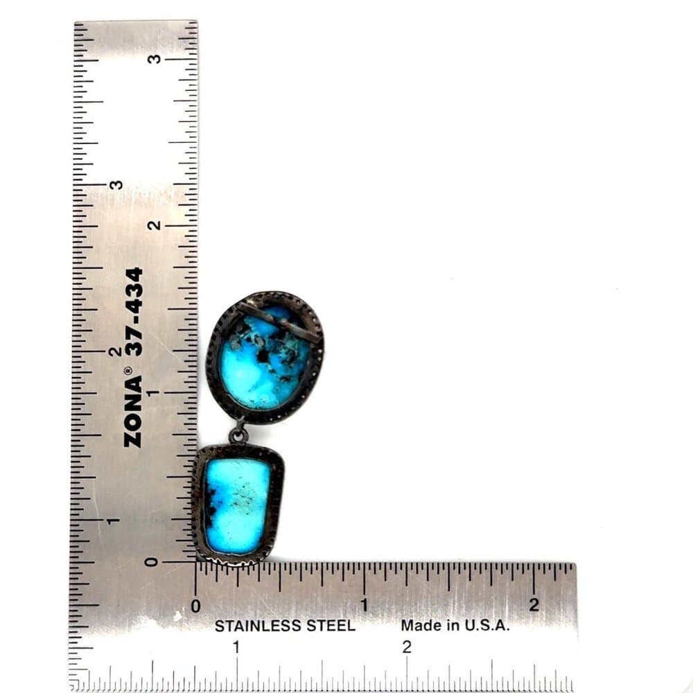 Turquoise Black Crystals Earrings in - Thumbnail 4