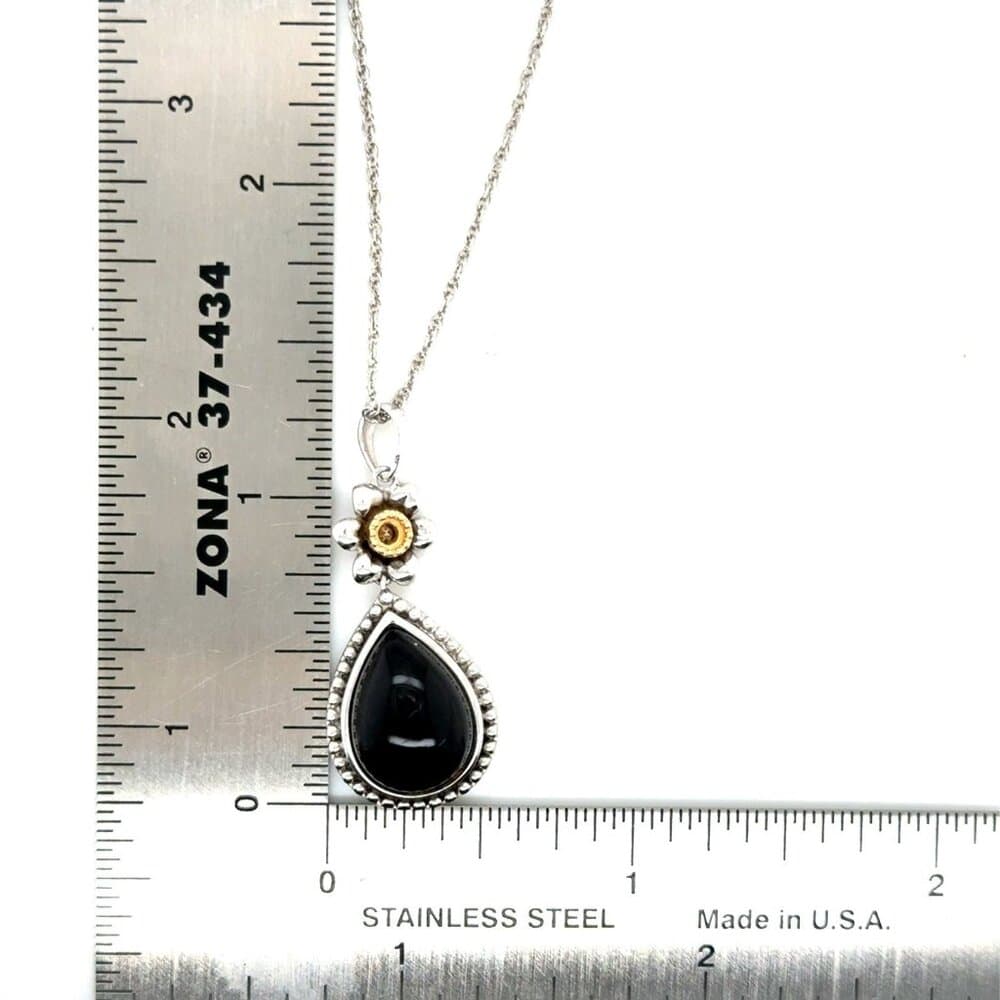 925/14k Alwan Vahan Onyx Necklace - Thumbnail 5
