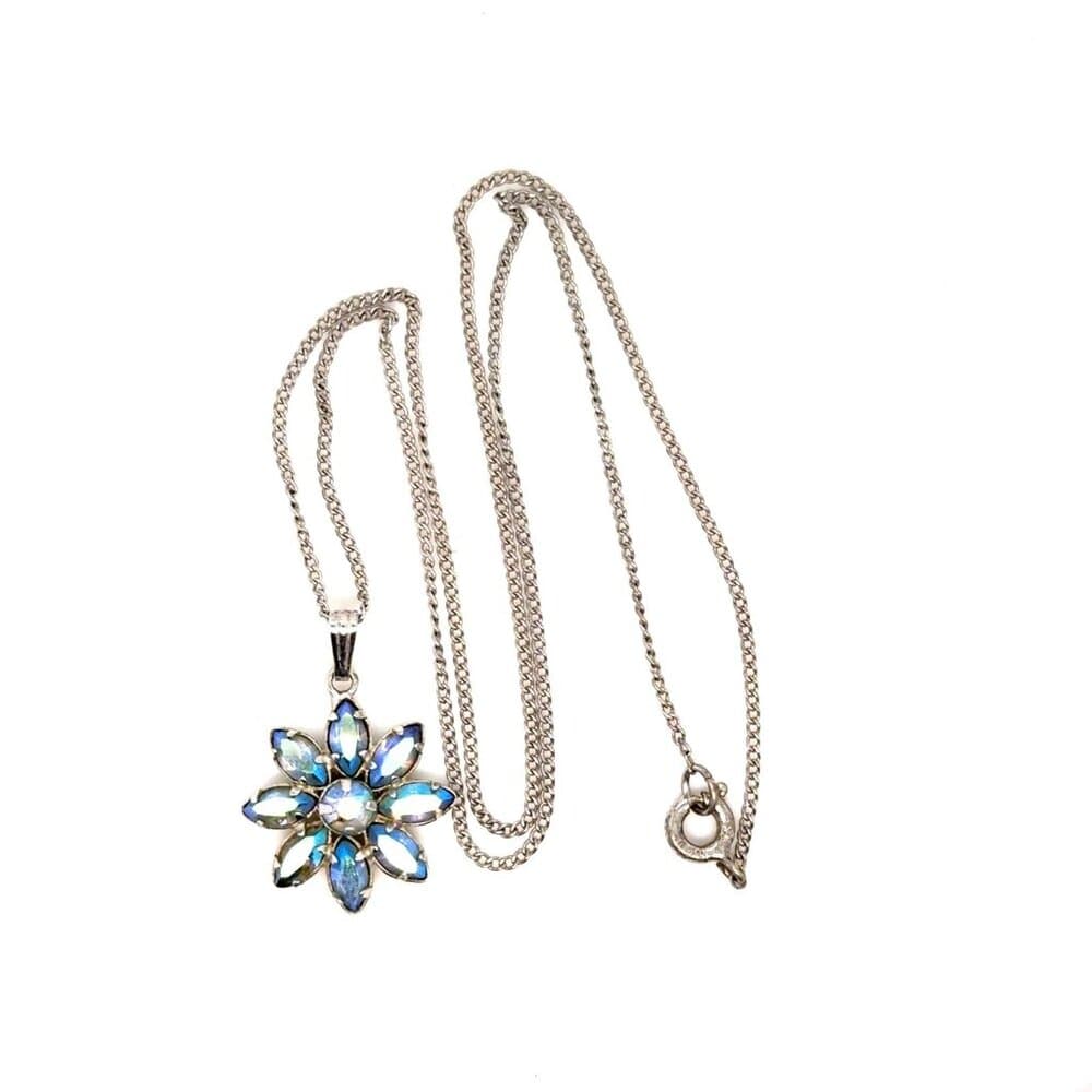 Sterling Flower Pendant Necklace