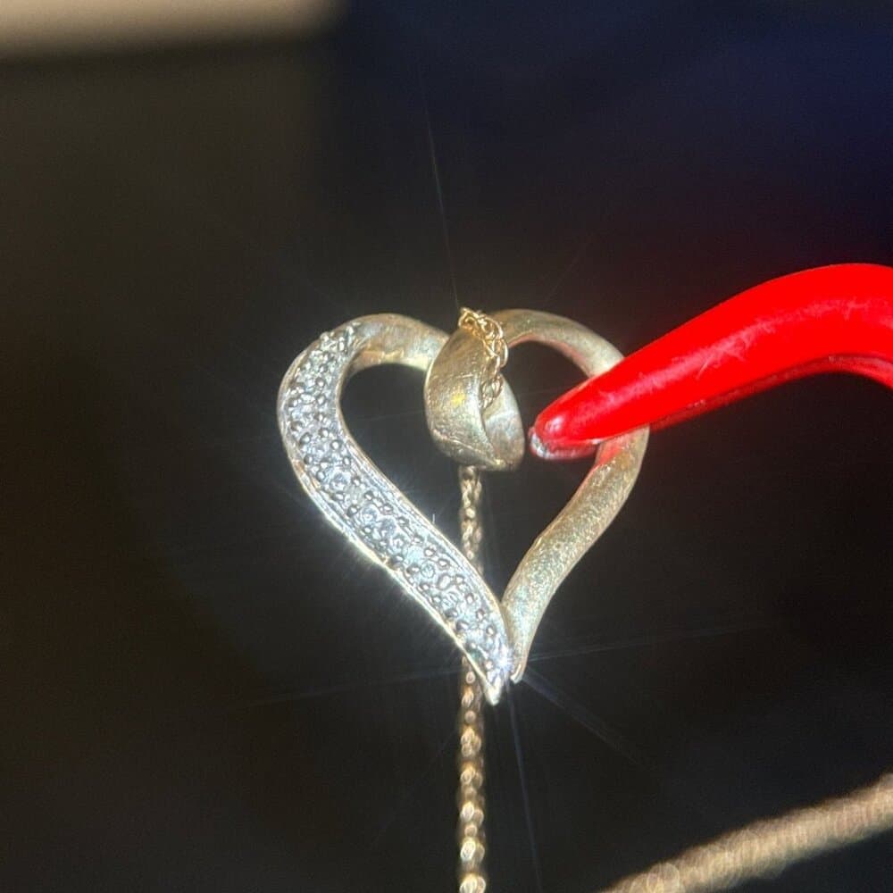 14k/10K Diamond Heart Necklace - Thumbnail 3