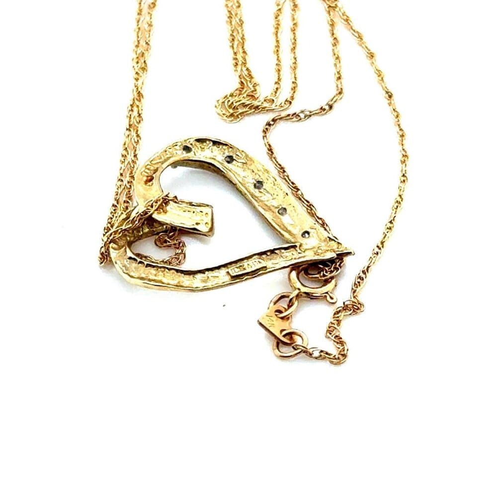 14k/10K Diamond Heart Necklace - Thumbnail 4