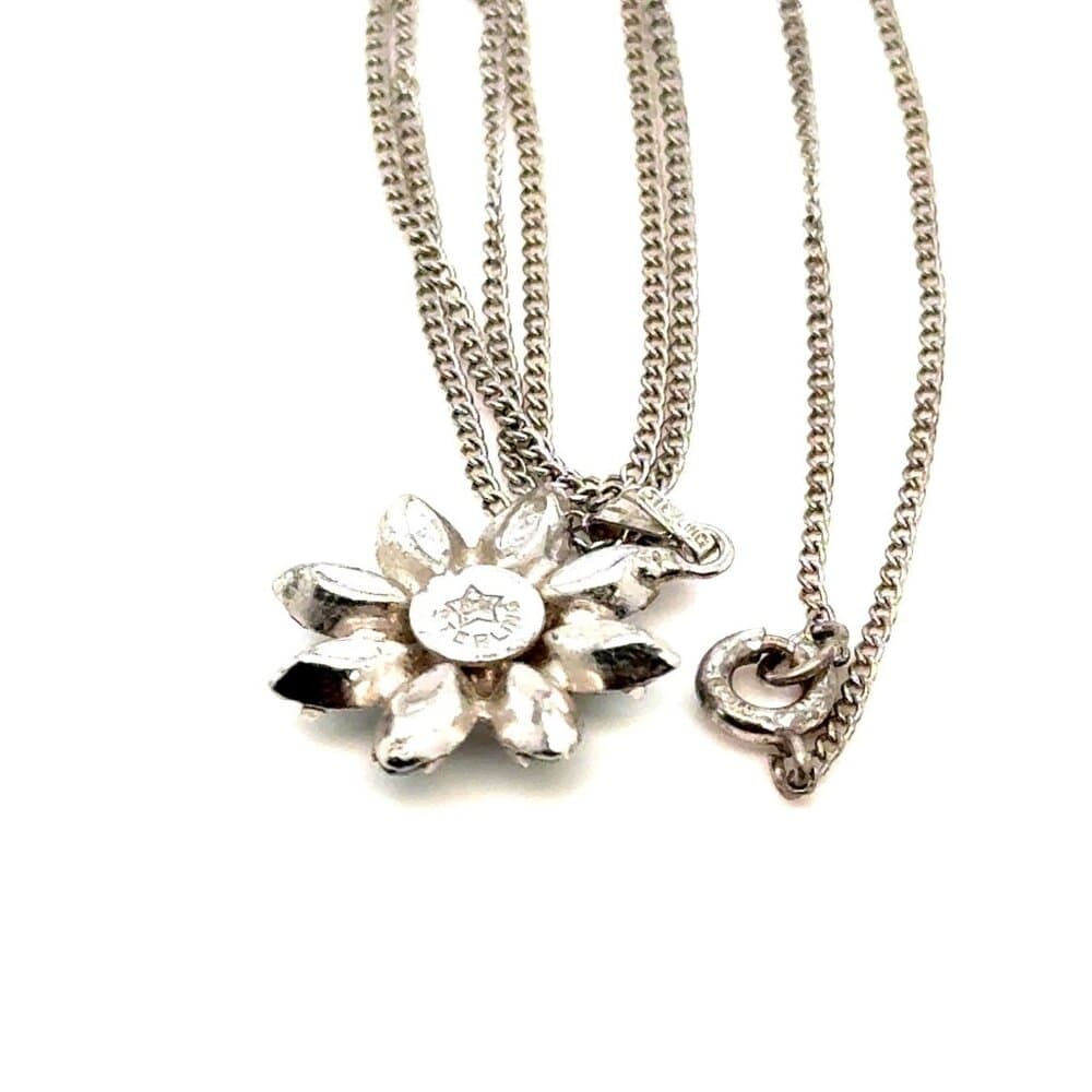 Sterling Flower Pendant Necklace - Thumbnail 2