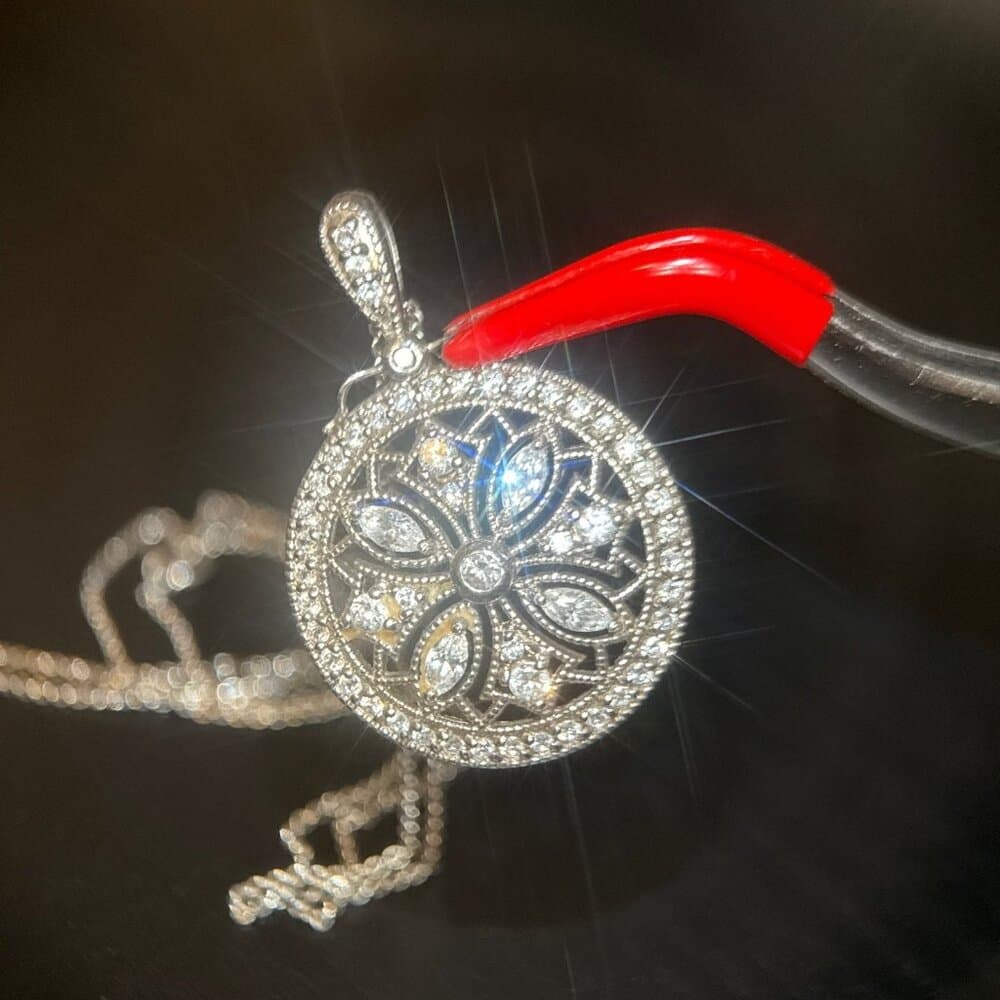 Art Deco Design 925 Silver Necklace