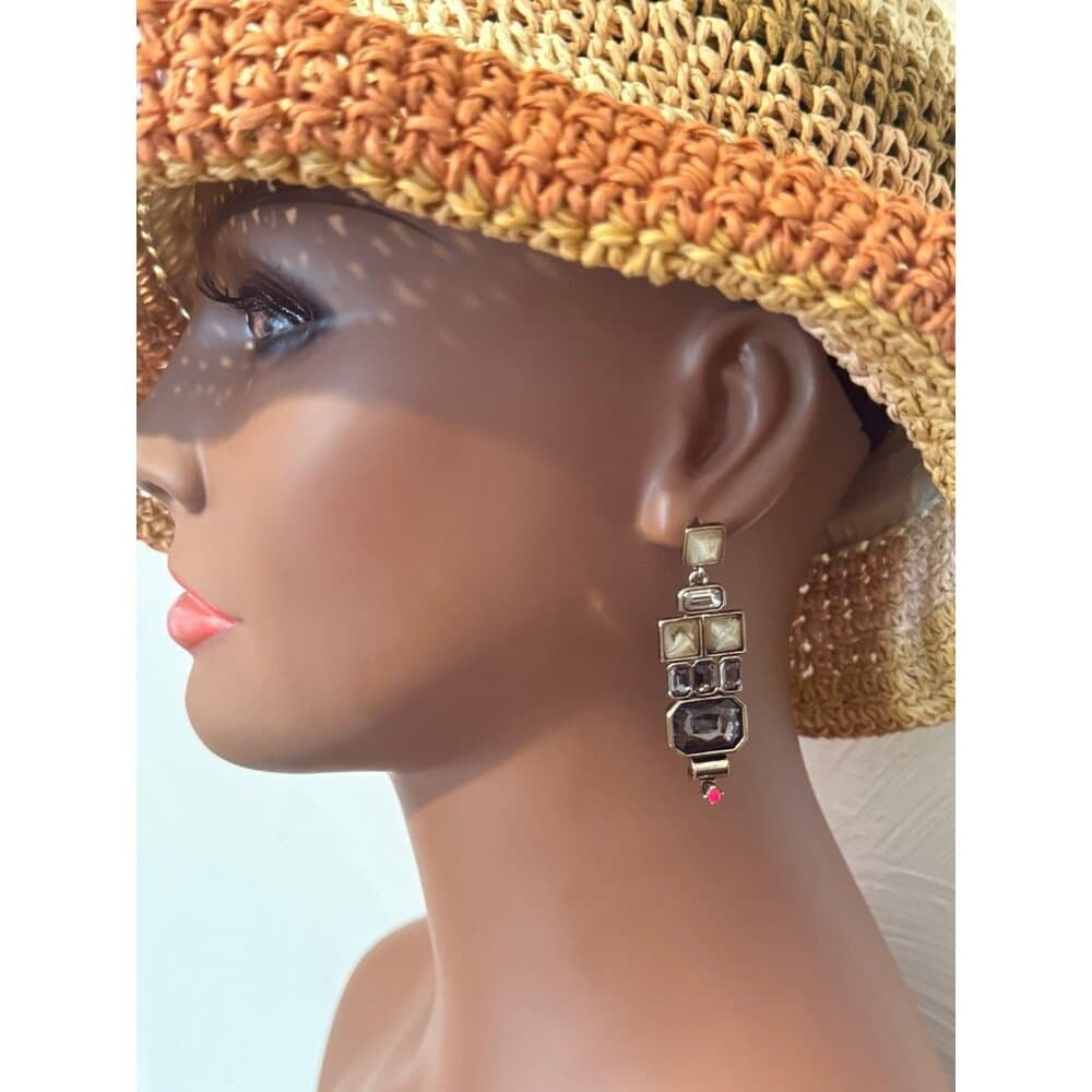 Multi-Stone with Pink End Stone Earrings - Thumbnail 7