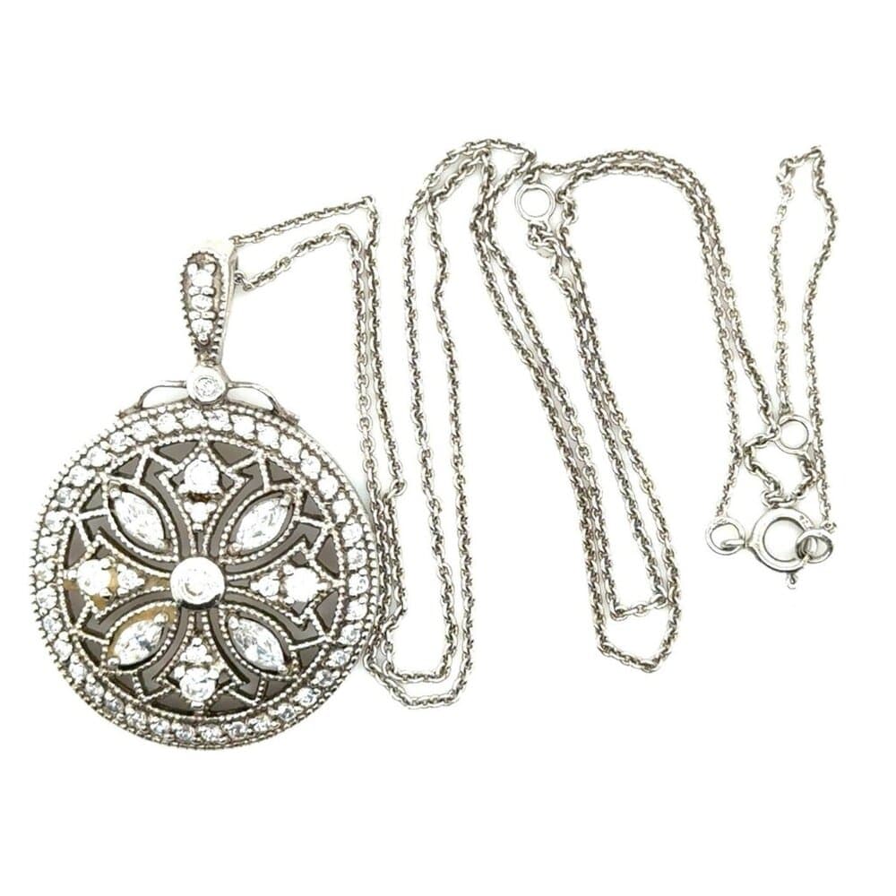 Art Deco Design 925 Silver Necklace - Thumbnail 5