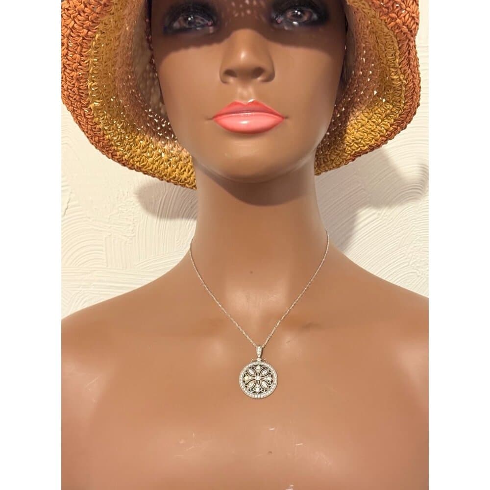 Art Deco Design 925 Silver Necklace - Thumbnail 8