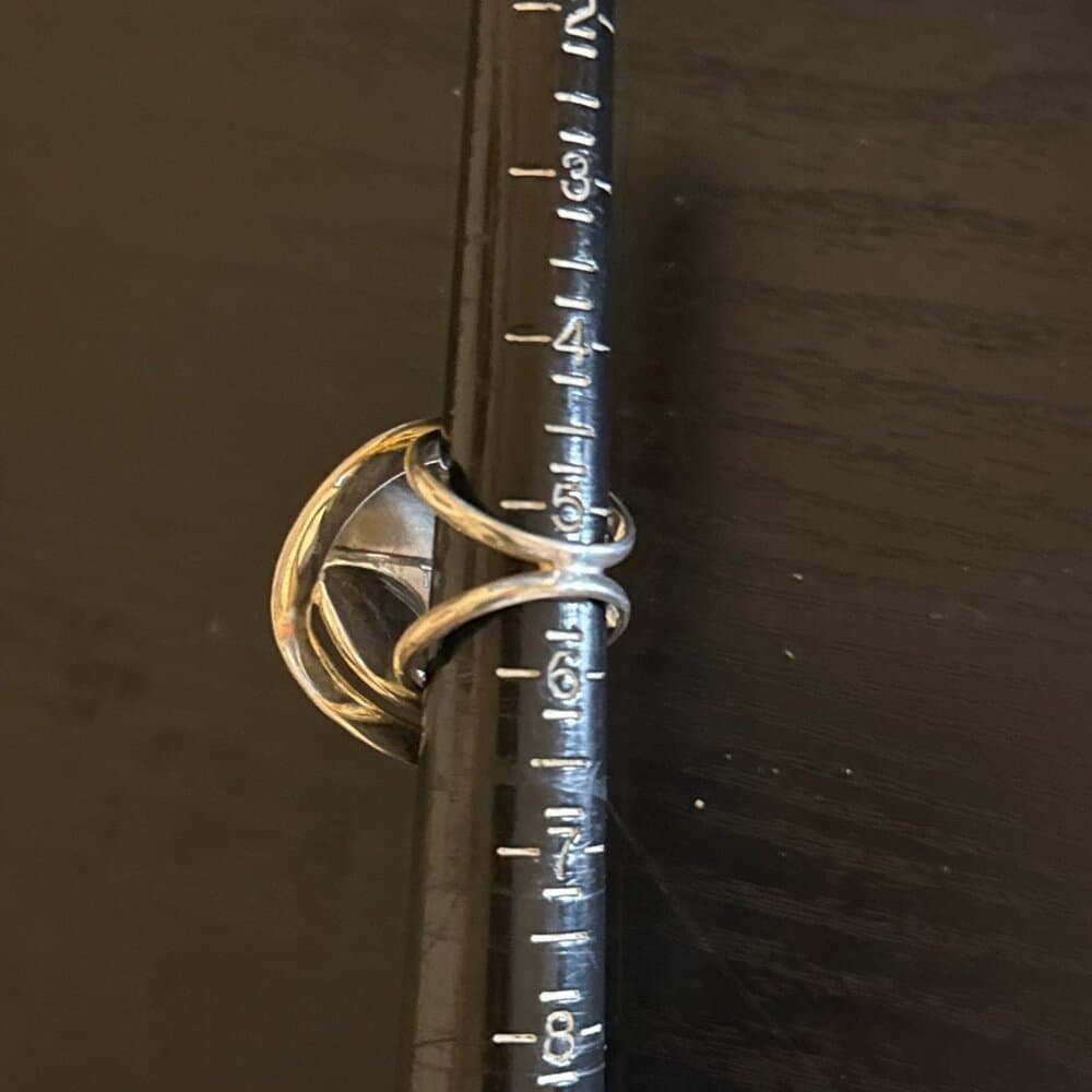 Large 925 Silver Pearl with Gold Accent Ring - Thumbnail 6