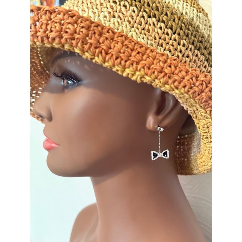 Swarovski Designer Bow Dangle Earrings - Thumbnail 6