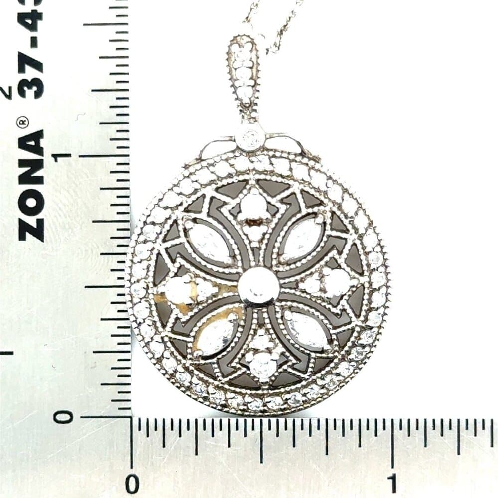 Art Deco Design 925 Silver Necklace - Thumbnail 7
