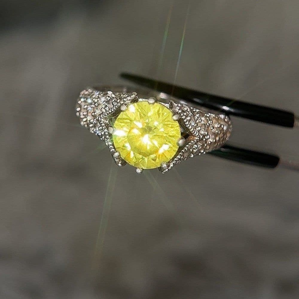 Sterling Silver 925 Green &‎ White Cz Ring