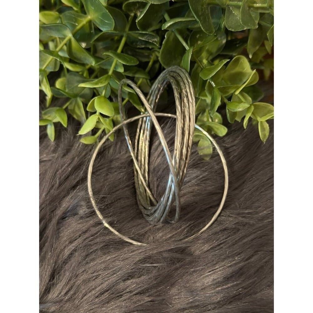 Silver Intercloking Bangles (c1)
