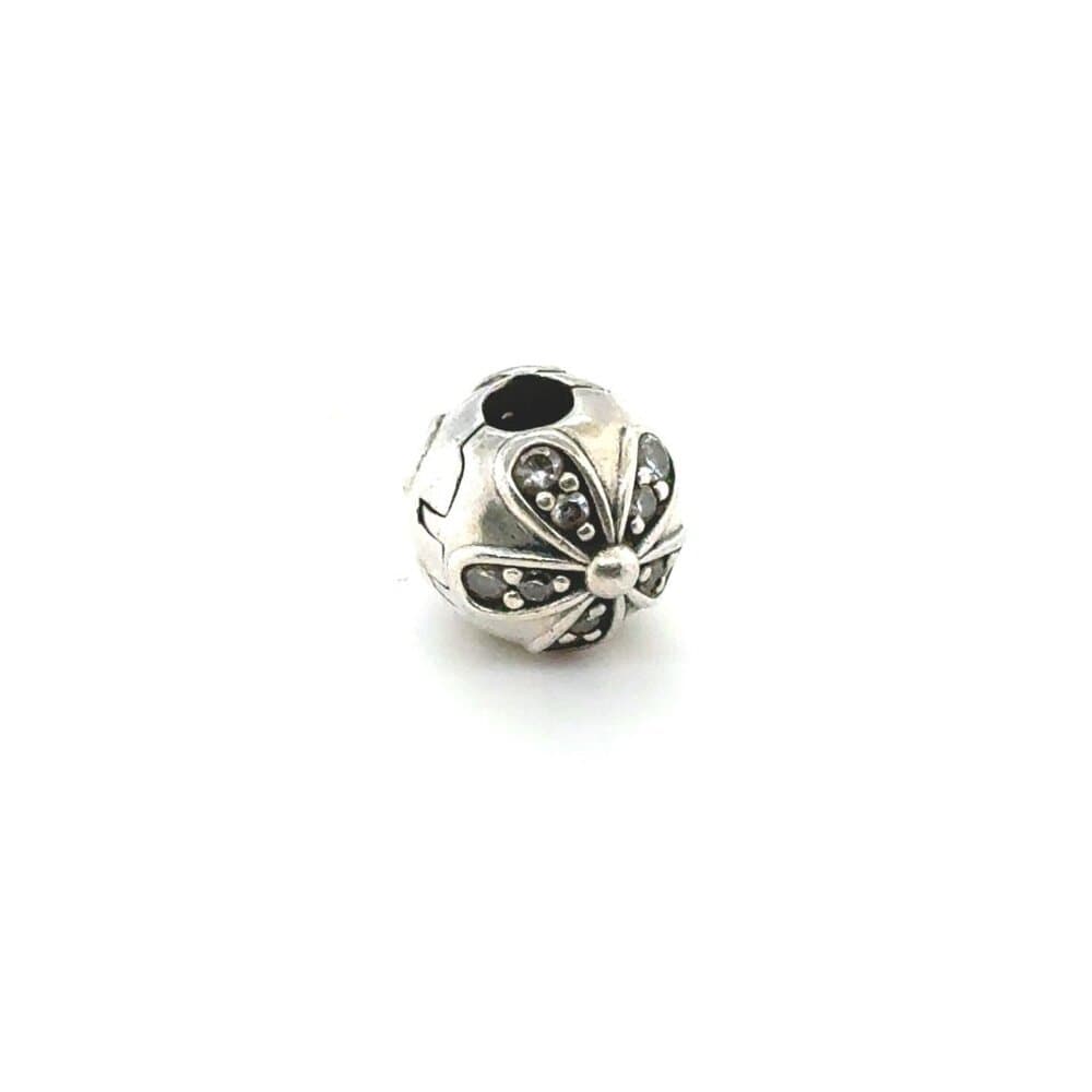 Pandora White Cz Flower Clip Charm