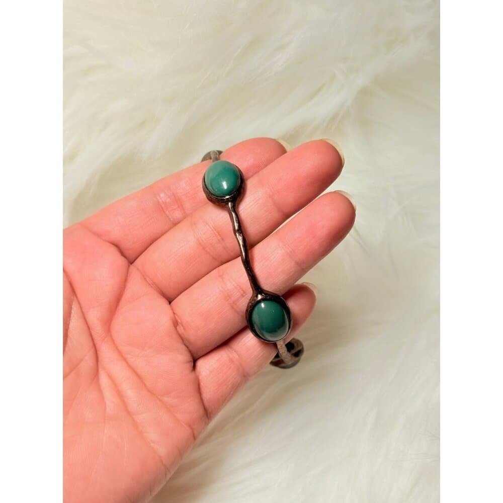 Green Station Stone Bangle (c1)