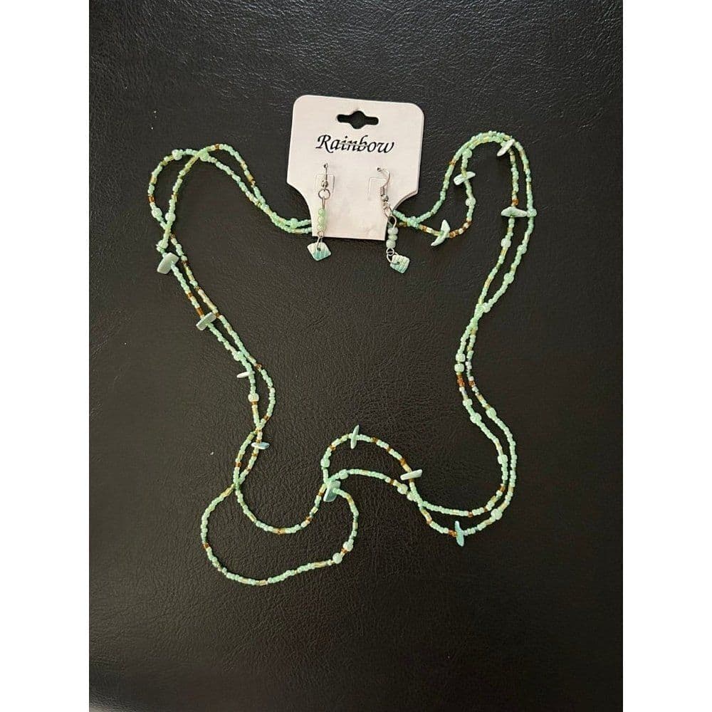 New Green Necklace & Earrings Set