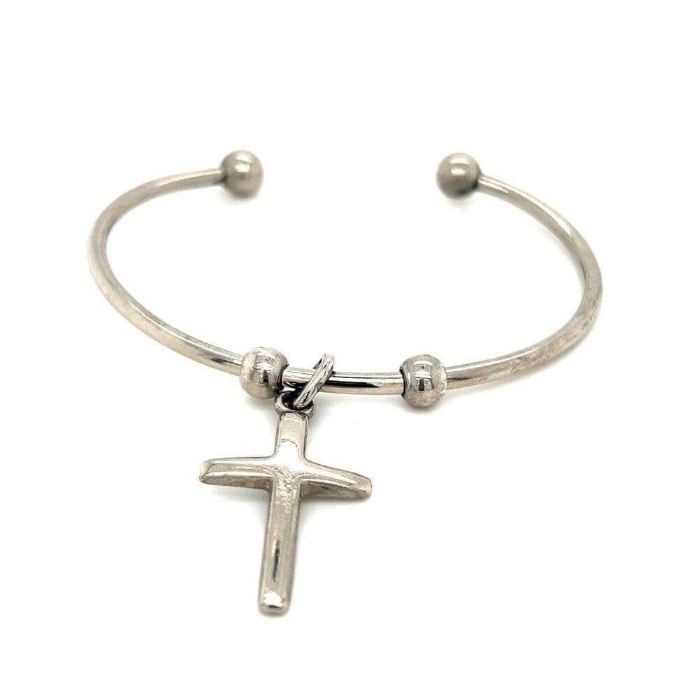 Silver Color Cross Open Cuff (c1)
