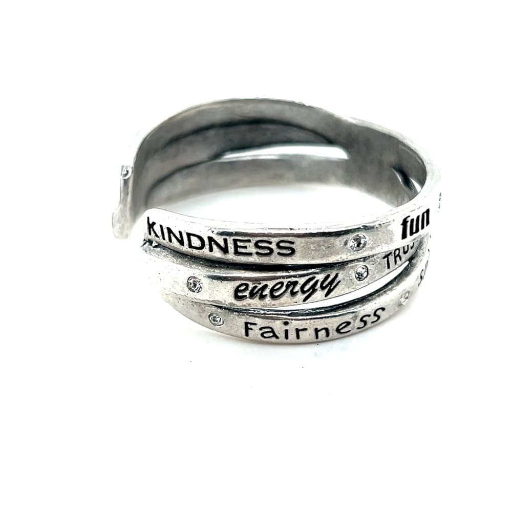 Silver Inspirational Cuff Bracelet (c1)