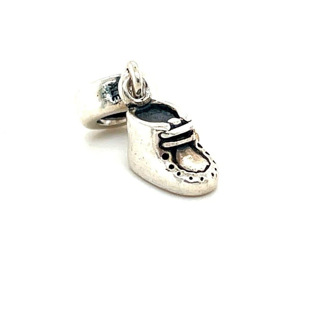 Pandora Two-Tone Baby Girl Pink Cz Shoe Charm