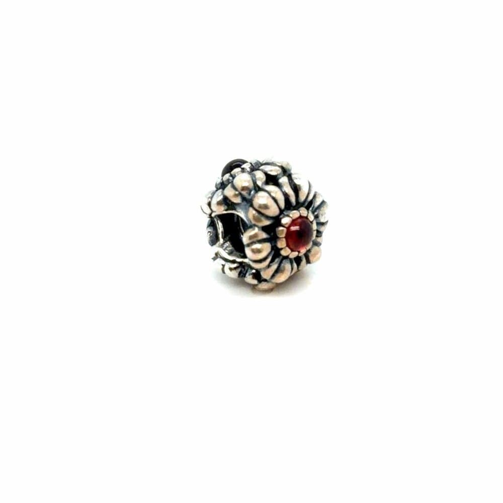 Pandora Garnet Bloom Flower Charm