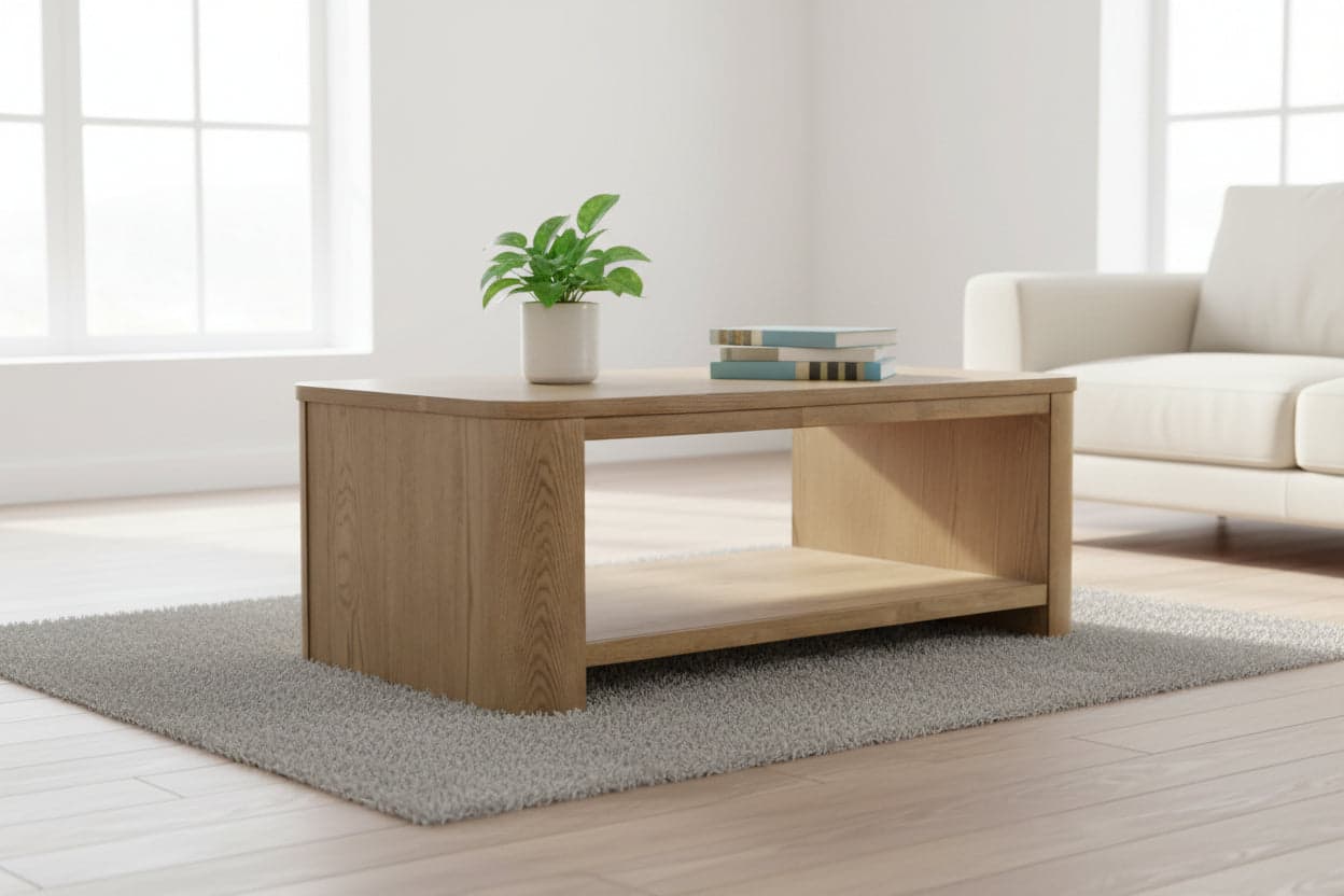 Bison Commerce Janzen Contemporary Modern 50" Rolling Coffee Table FFE-1433 - Thumbnail 3
