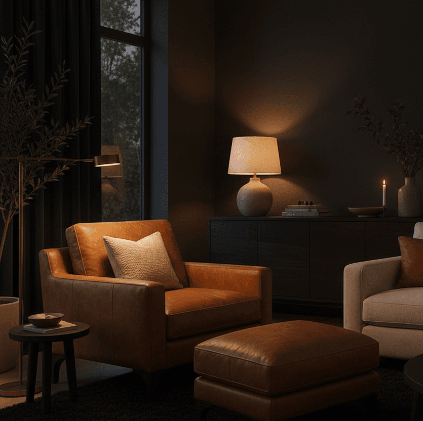 Poly and Bark Sorrento Chair + Ottoman - Cognac Tan FFW-1412 - Thumbnail 9