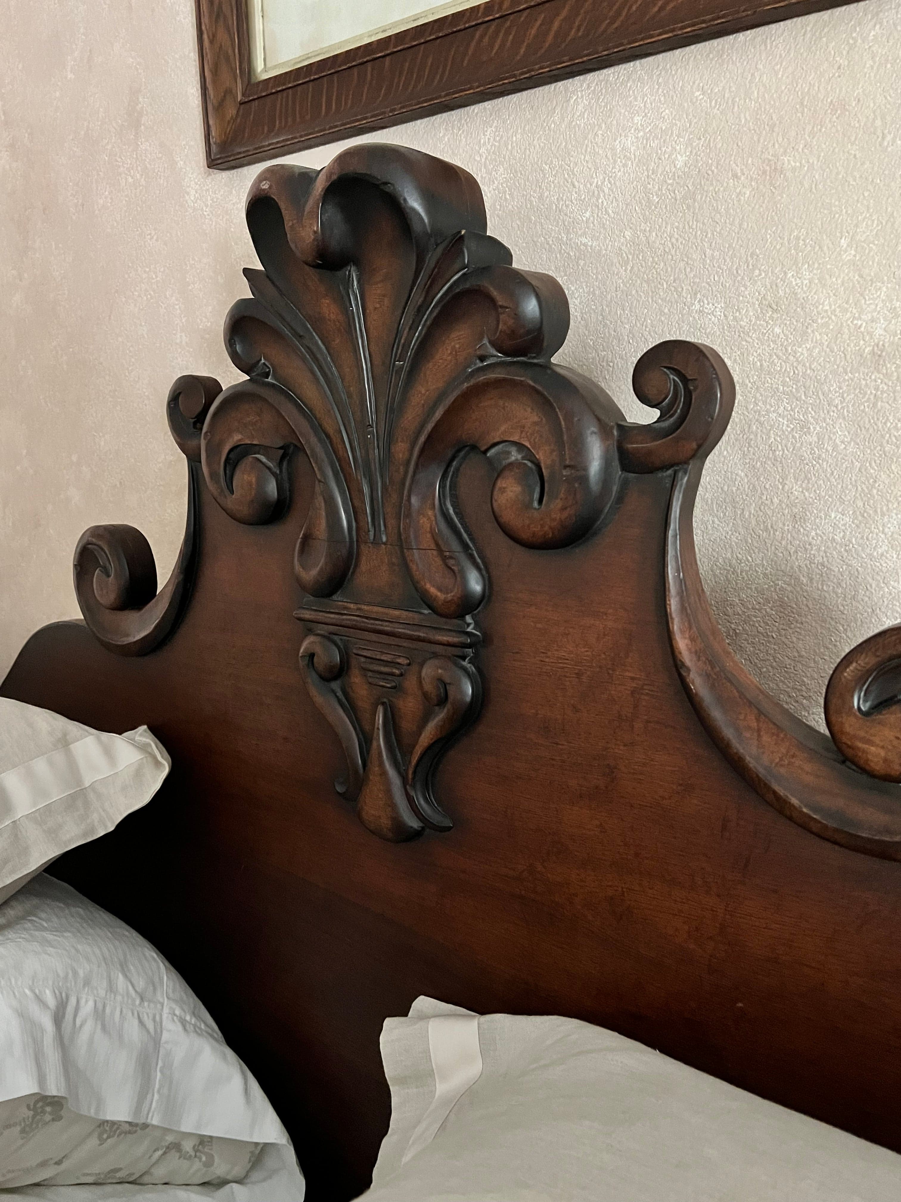 Turned Four Poster Carved Wood King Bed Frame w/Finials PD138-19 - Thumbnail 6
