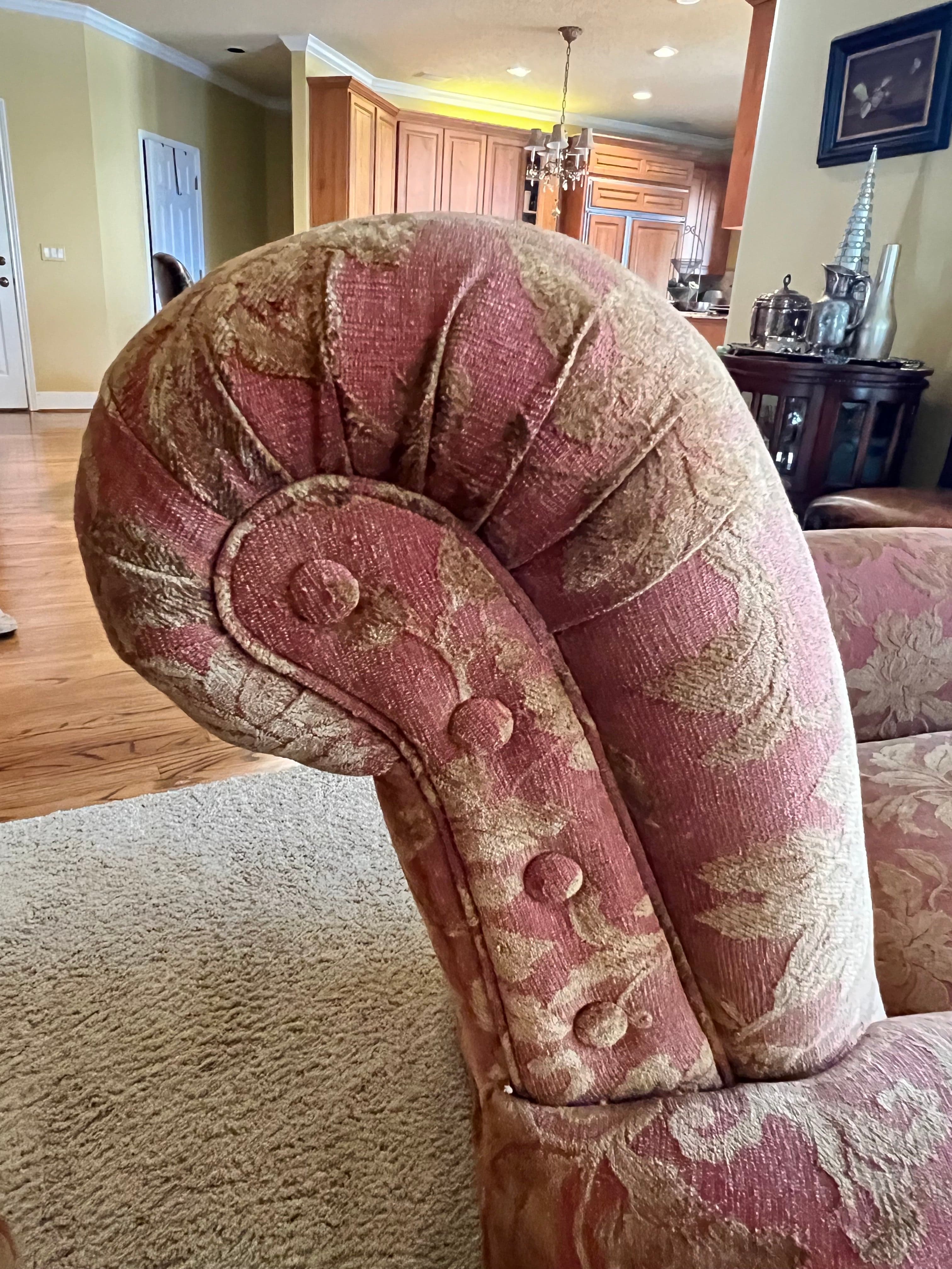Set of 2 Castellano Down Maroon/Gold Swivel Rocking Club Chairs PD138-2 - Thumbnail 6