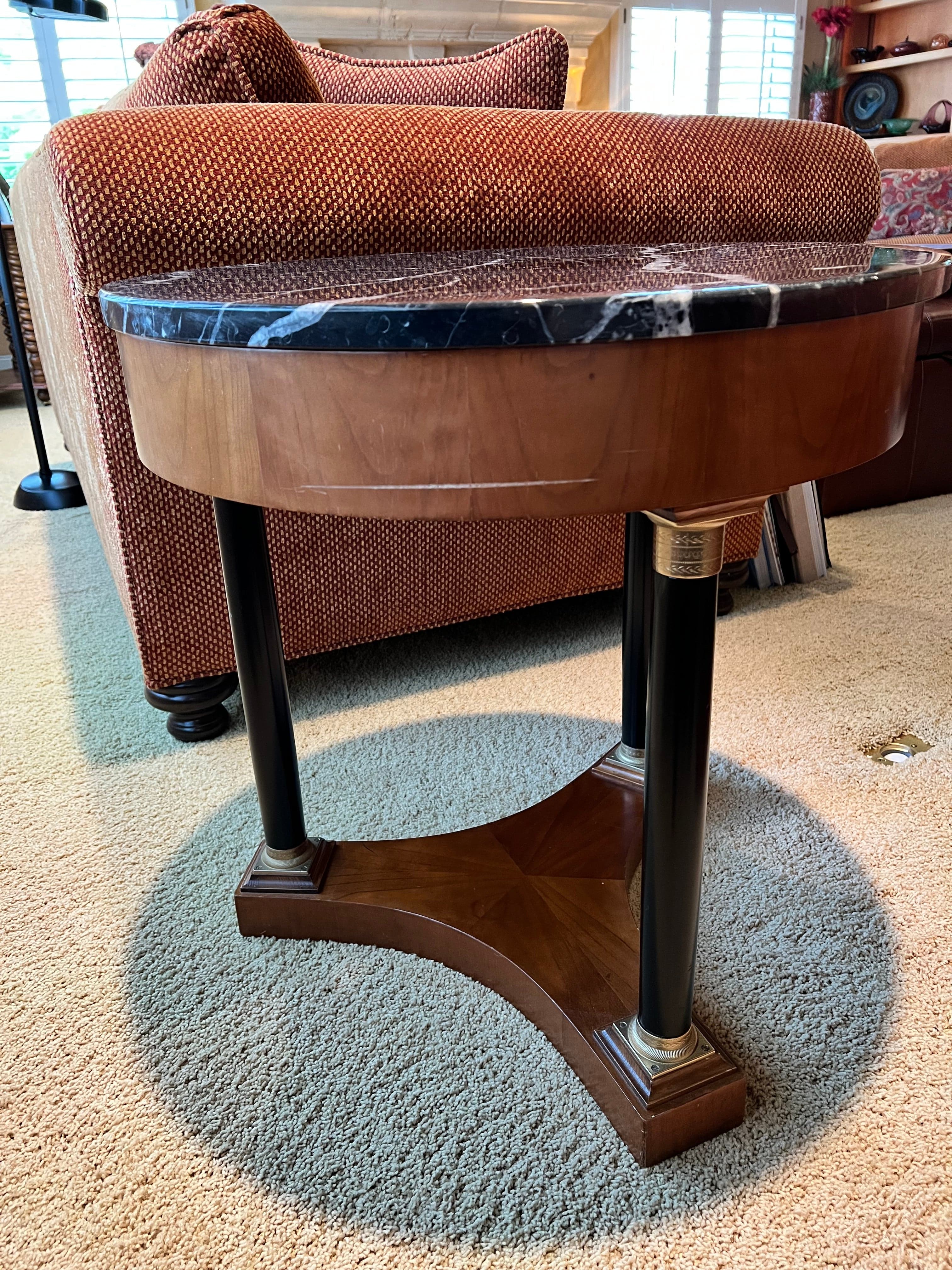 19th Century French Empire Round Marble Top End Table PD138-5 - Thumbnail 3